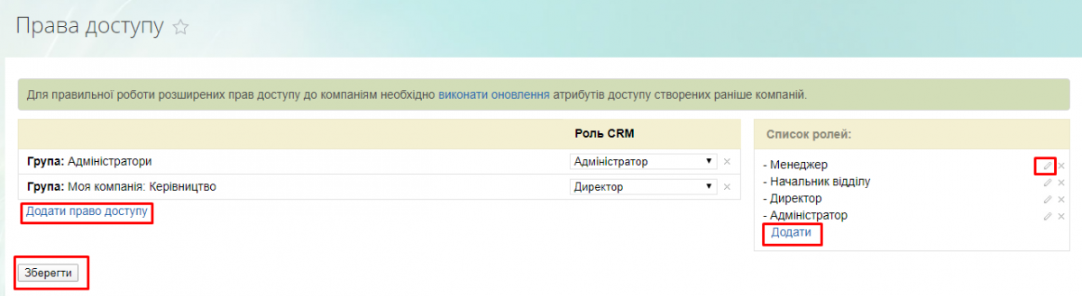 Ролі CRM Ролі CRM